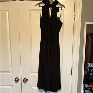 Express Black Halter Neck Sleeveless Midi Dress